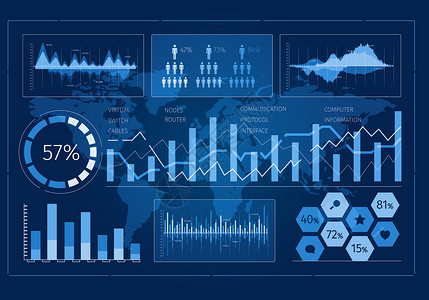 数据信息图表人类用户业务信息图图标的未来主义用户界背景