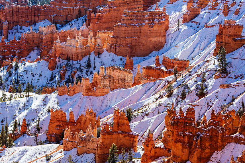 布莱斯峡谷冬季雪图片