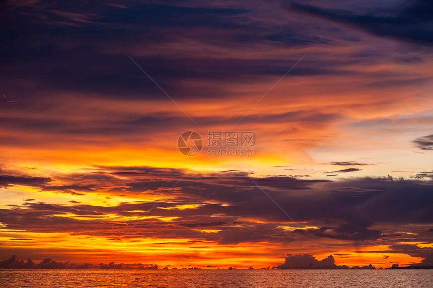 美丽的日落Boracay海滩,菲律宾图片