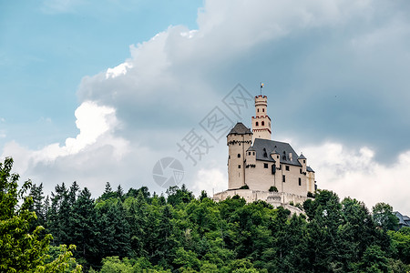 马尔克斯马尔堡城堡莱茵河谷莱茵峡谷附近的布鲁巴赫,德国建于1117背景