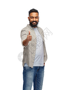 快乐的印度人竖大拇指高清图片