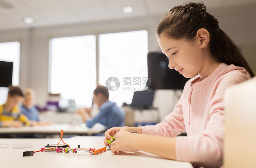 教育,儿童,技术,科学人的快乐女孩建筑机器人学校课程图片