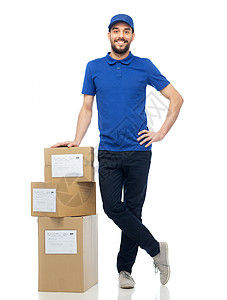 送货服务,邮件,物流,人员运输快乐的人与包裹箱图片
