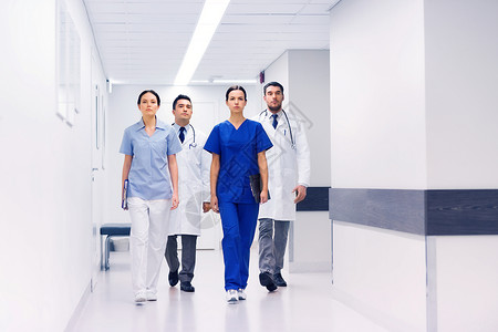 诊所,专业,人,保健医学医生医生医院走廊医院走廊的群医生医生图片