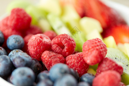 混合水果背景健康的饮食食物水果浆果水果浆果背景