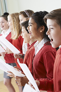 群孩子学校合唱唱歌图片素材