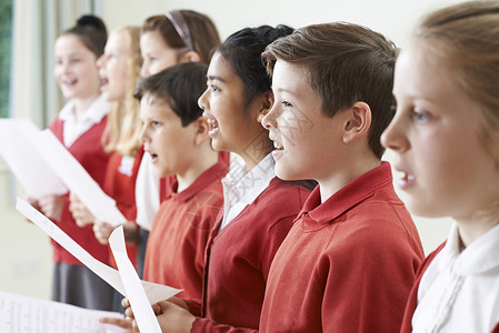群孩子学校合唱唱歌图片素材