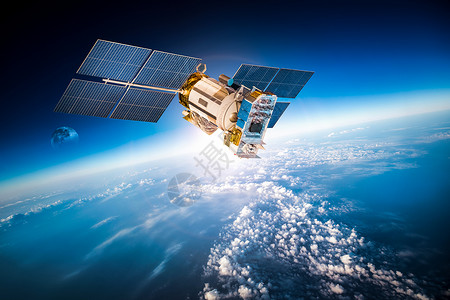 卫星环绕地球环绕地球的太空卫星这幅图像的元素由美国宇航局提供背景