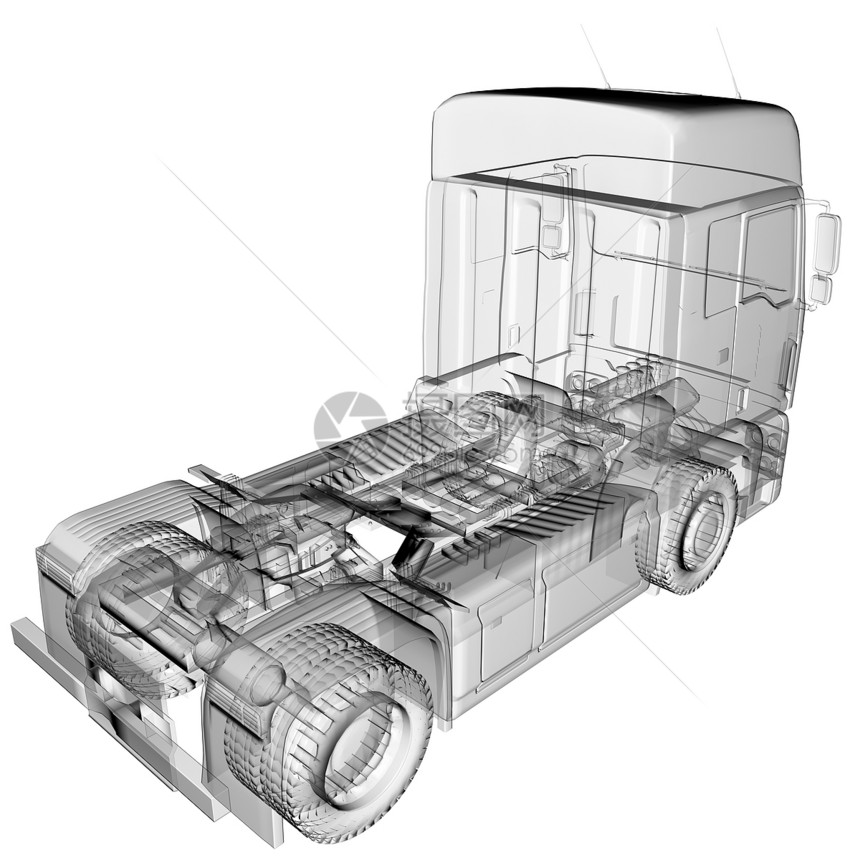 隔离透明卡车图片