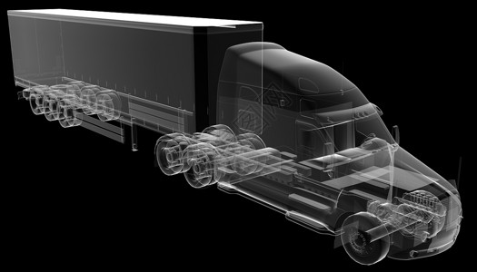 透明的美国卡车拖车图片