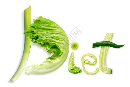 以新鲜绿色蔬菜水果为原料制作的健康食品富创意的饮食词图片