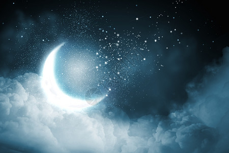 夜空明亮的月亮夜空的背景图像图片