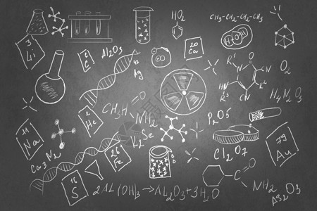 套化学草图背景图像与化学课图纸黑板上背景图片