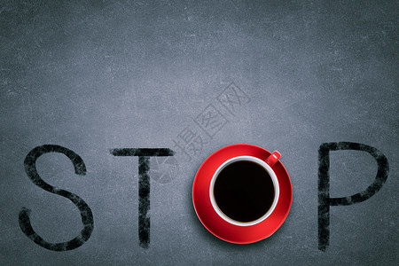 咖啡休息时间单词停止用杯咖啡代替字母o图片