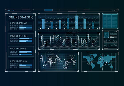 人类用户业务信息图图标的未来主义用户界图片