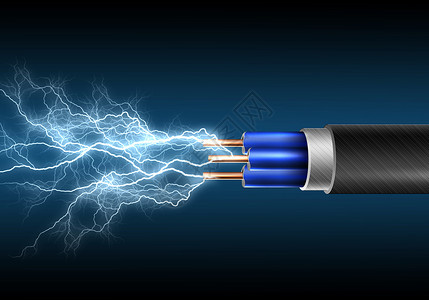 电线以电火花电力的象征设计图片