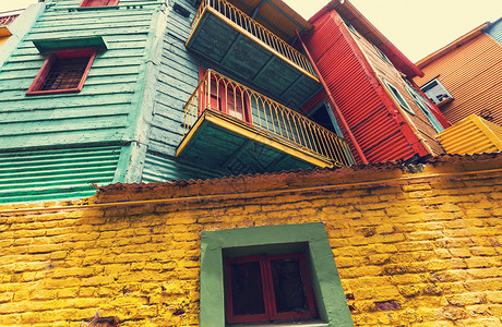 布宜诺斯艾利斯拉博卡地区卡米尼托的明亮颜色高清图片