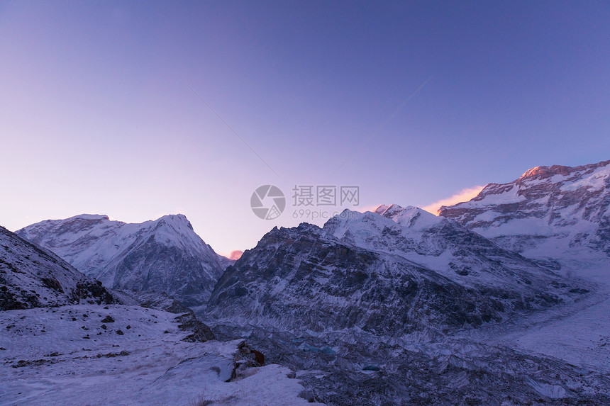 风景优美的山景,坎陈琼加地区,喜马拉雅山,尼泊尔图片