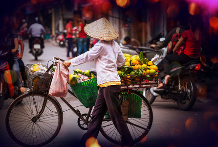 越南河内的街头小贩图片