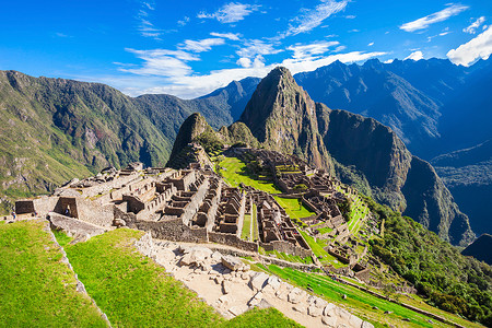 秘鲁库斯科附近失的印加城市马丘比丘的景色图片