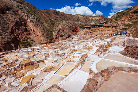 萨利纳斯德马拉斯秘鲁马拉斯的个盐矿背景图片
