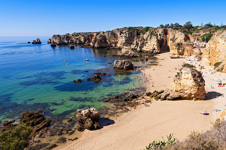 卡米洛海滩拉各斯,阿尔加夫地区葡萄牙自然高清图片素材