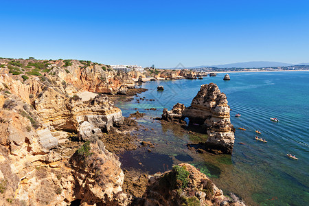 卡米洛海滩拉各斯,阿尔加夫地区葡萄牙阿尔加维高清图片素材