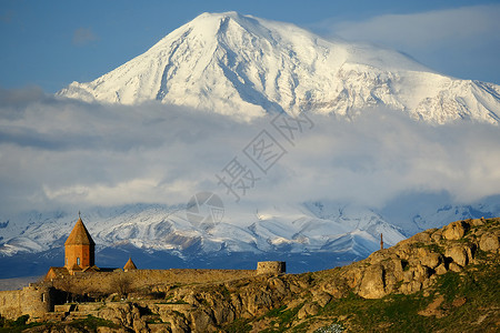 亚美尼亚古老的修道院KhorVirap,背景Ararat山成立于21662背景图片