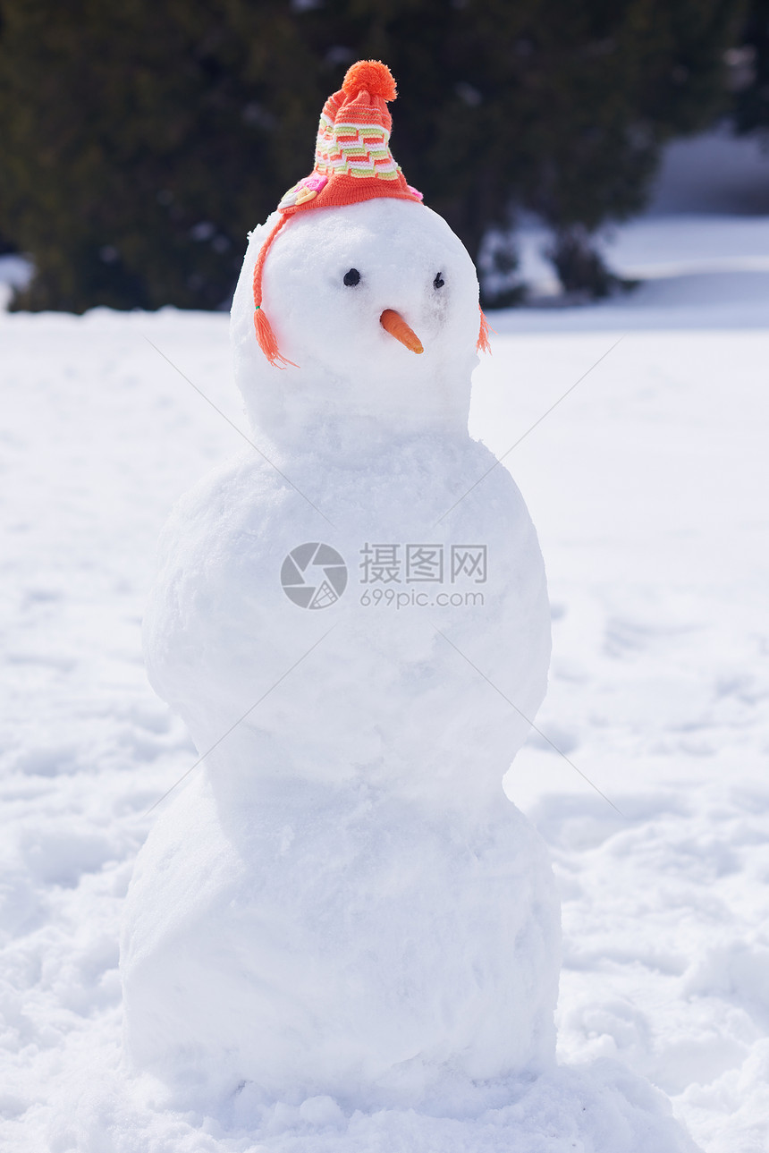 雪人冬天的雪自然场景图片