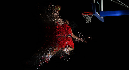 跳跃篮球运动员动作图片