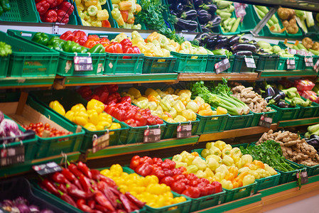 超市蔬菜区健康的商店高清图片