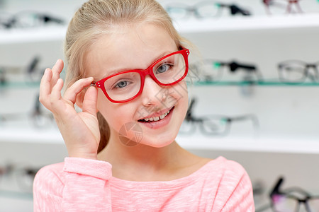 眼部保健保健,人,视力视力小女孩眼镜商店背景