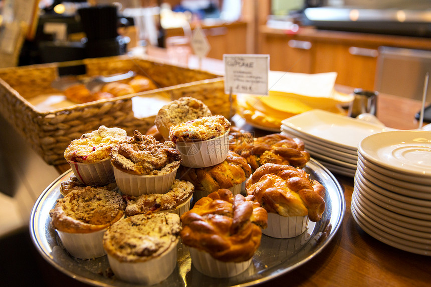 食物,烘焙,垃圾食品健康的饮食黄油包蛋糕站咖啡馆包店图片