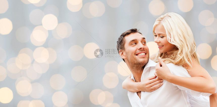 浪漫,人,爱约会的幸福的夫妇假日灯光背景图片