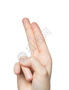 手势,计数身体部位的近距离的手两个手指图片