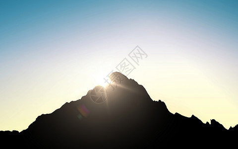 自然,登山登山的山顶的轮廓天空阳光背景图片