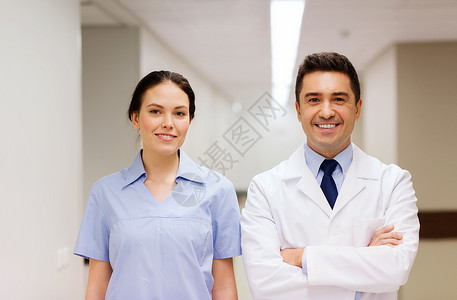 医疗保健,专业,人医学微笑医生穿着白色外套护士医院图片