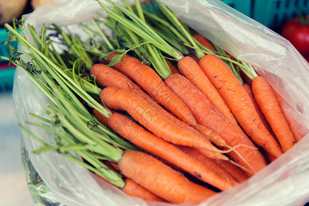 销售,收获,食品,蔬菜农业胡萝卜塑料袋街头市场图片