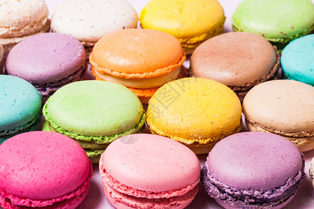五颜六色的马卡龙法国甜点背景五颜六色的马卡龙图片