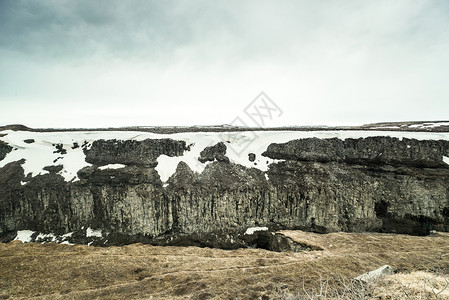 冰岛山上雪的冰河时代风景图片