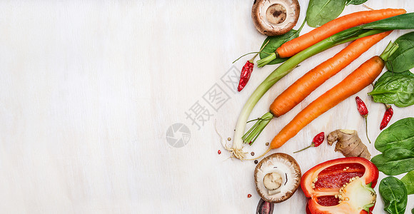 新鲜的有机蔬菜成分图片