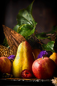 秋天的水果背景图片