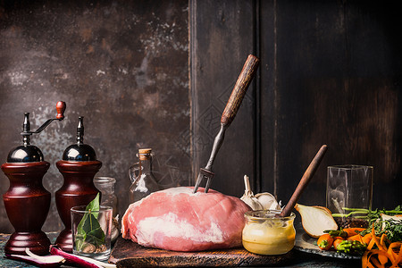 猪肉火腿肉与蜂蜜芥末釉配料图片