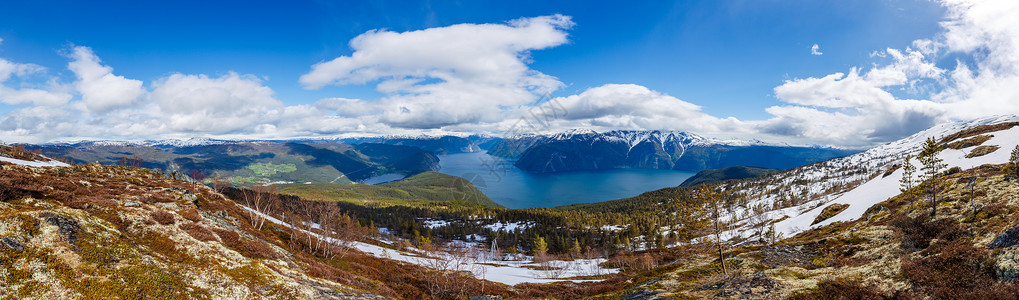 全景索恩菲顿美丽的自然挪威自然景观高清图片