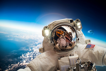 太空宇航员地球的背景下这幅图像的元素由美国宇航局提供背景图片