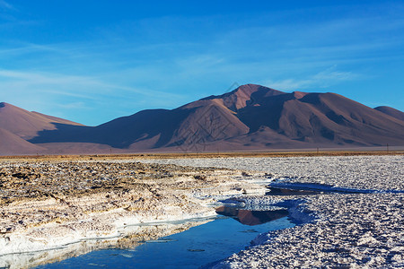 高原胡泊阿根廷的奥霍德尔马朱吉省的个盐沙漠背景