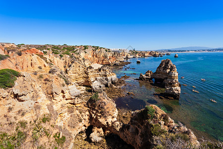 卡米洛海滩拉各斯,阿尔加夫地区葡萄牙欧洲高清图片素材