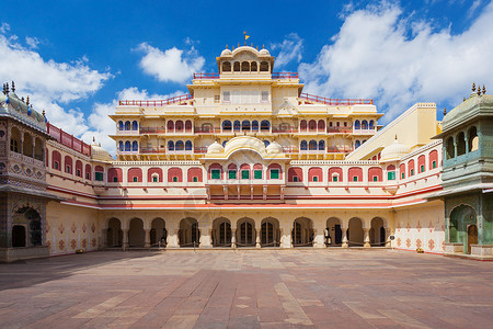 印度斋浦尔的钱德拉马哈尔宫城市宫殿建筑学高清图片素材