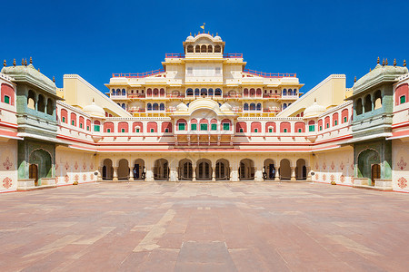 印度斋浦尔的钱德拉马哈尔宫城市宫殿文化高清图片素材