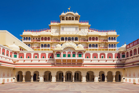 印度斋浦尔的钱德拉马哈尔宫城市宫殿旅游业高清图片素材